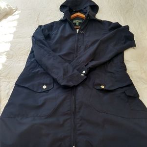 📷Ralph lauren navy blue hooded cargo rain jacket